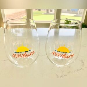 Wine and Sunshine Wine Glasses / Set of 2